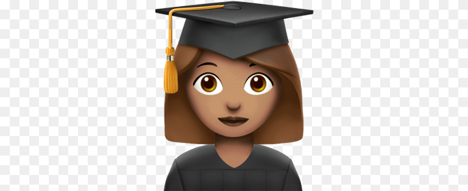 Female Graduate Student Apple Emoji Transparent Stickpng Student Emoji, Graduation, People, Person, Adult Free Png