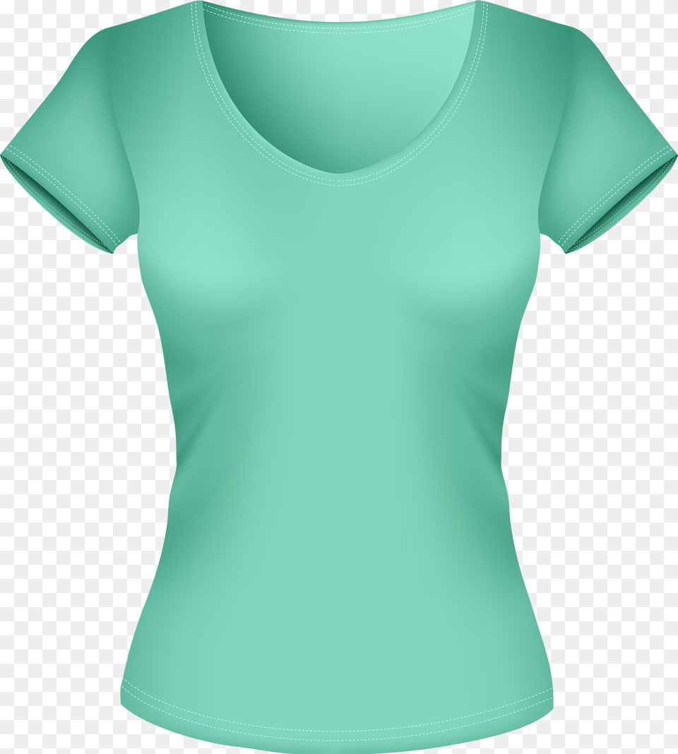 Female Green Shirt Clipart Female Shirt Transparent, Clothing, T-shirt Free Png Download
