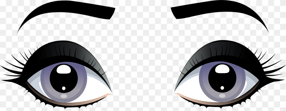 Female Grey Eyes With Eyebrows Clip Art, Lighting Png