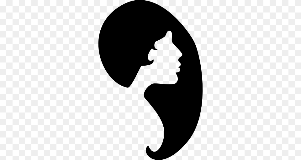 Female Hair Shape And Face Silhouette, Stencil, Adult, Person, Woman Png Image