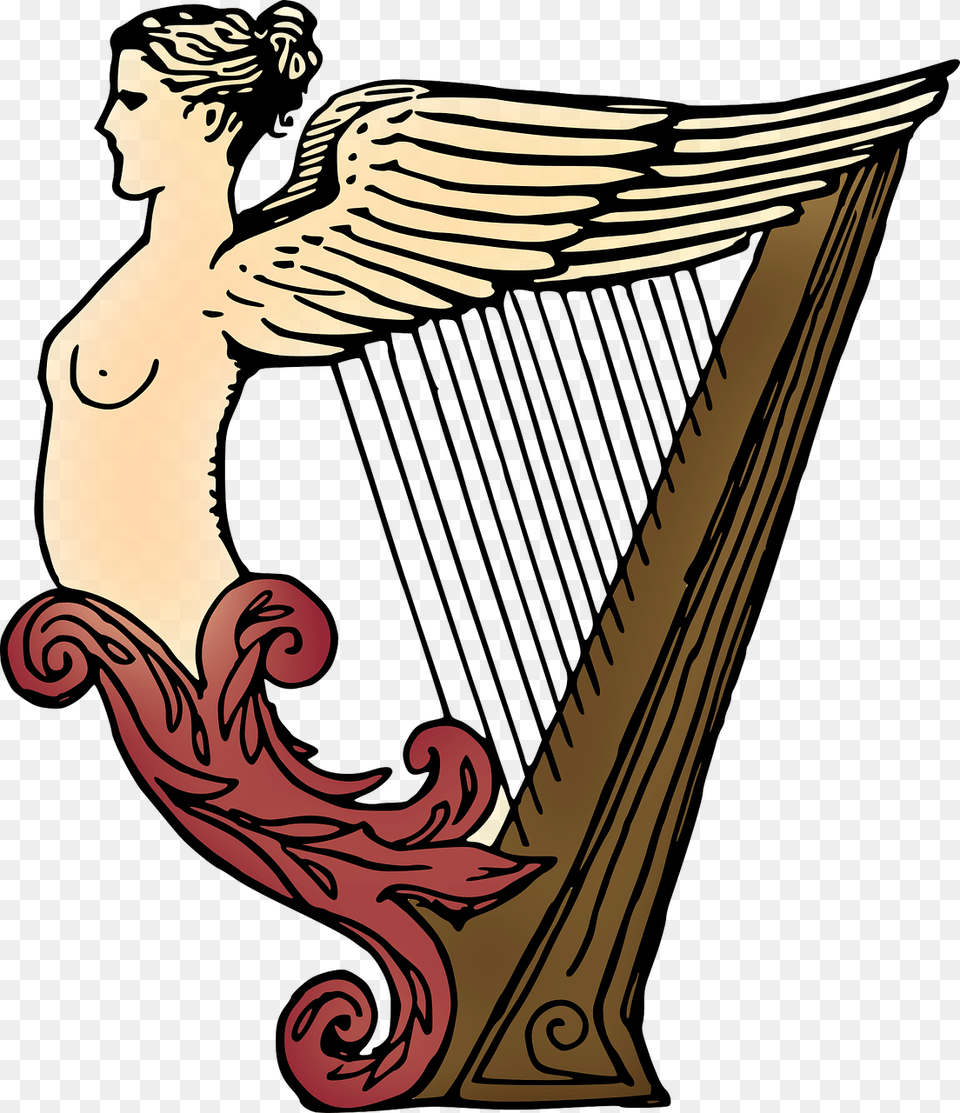 Female Harp Instrument Lady Music Musical Harp Harp Clipart, Musical Instrument, Person, Face, Head Free Png Download