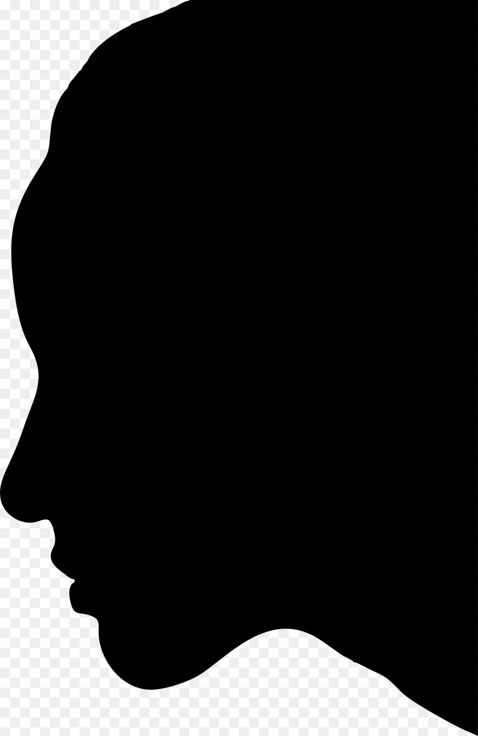 Female Head Profile Silhouette Icons, Gray Png Image