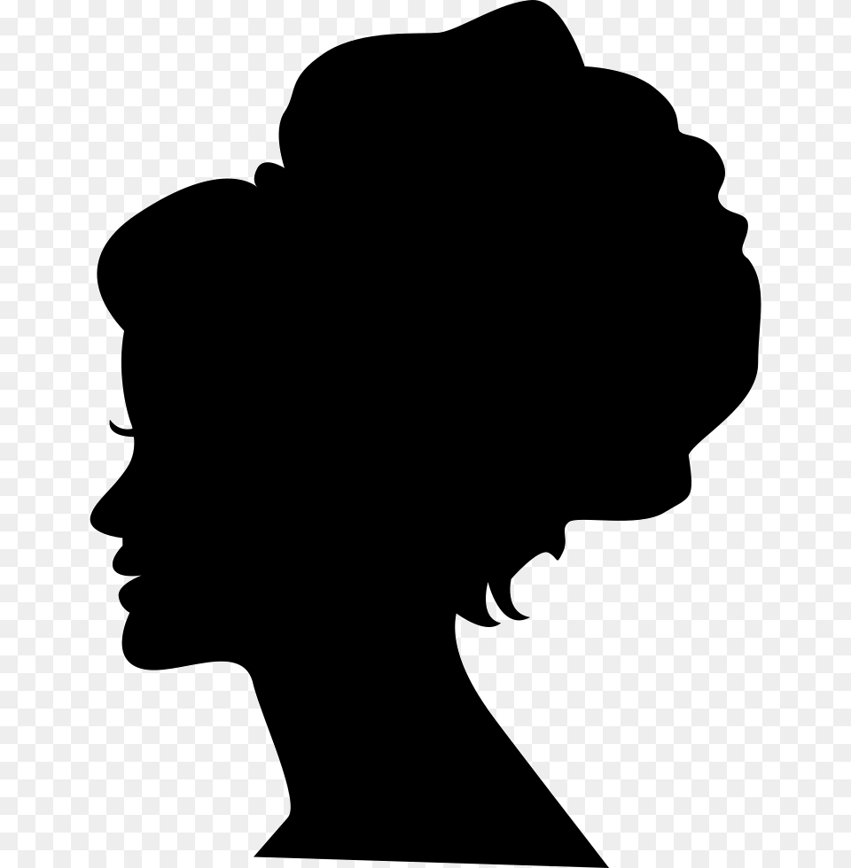 Female Head With Big Hair Shape On It Comments Silhouette Woman No Background, Stencil, Adult, Person, Face Png