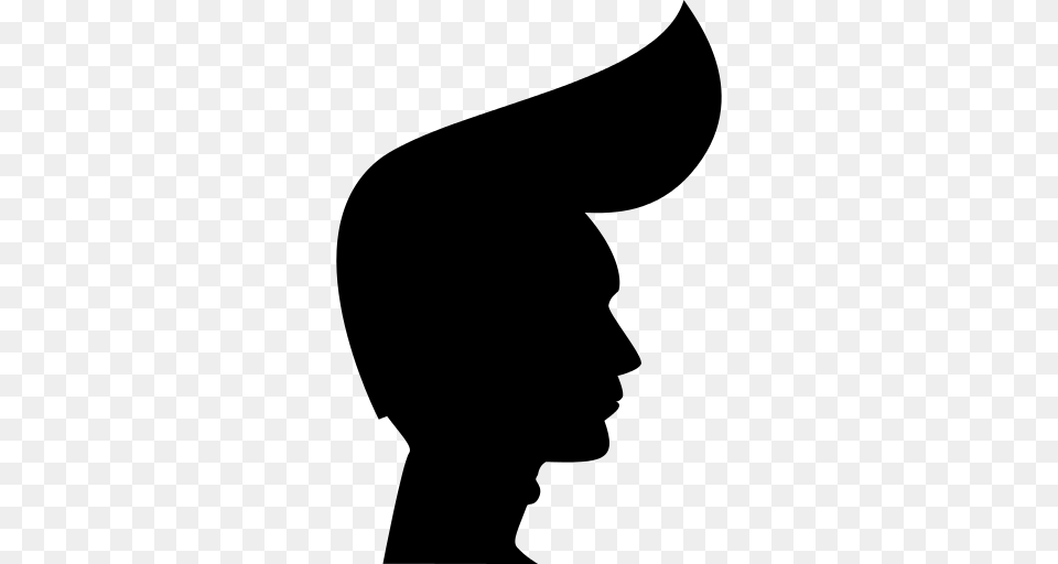 Female Head With Ponytail Icon, Gray Free Png Download