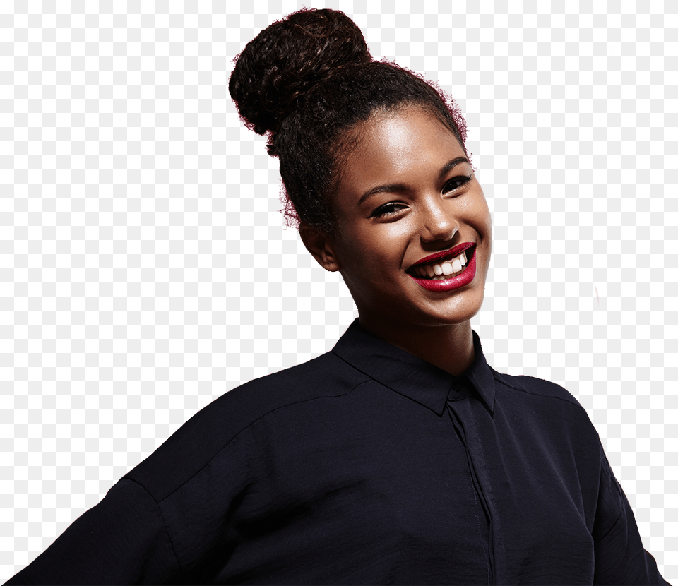 Female Black Woman Transparent Background, Smile, Face, Happy, Head Png Image
