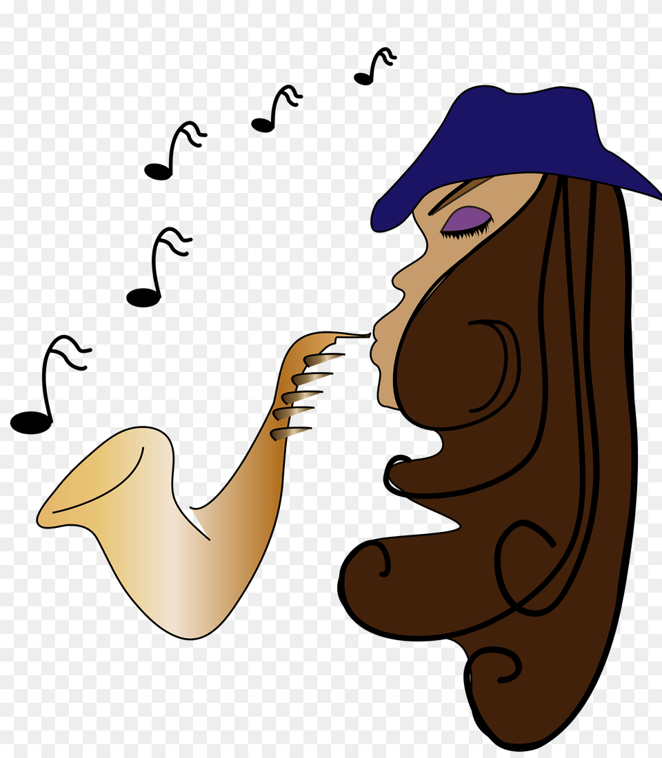 Female Jazz Musician Clipart, Clothing, Hat, Person, Face Free Png Download