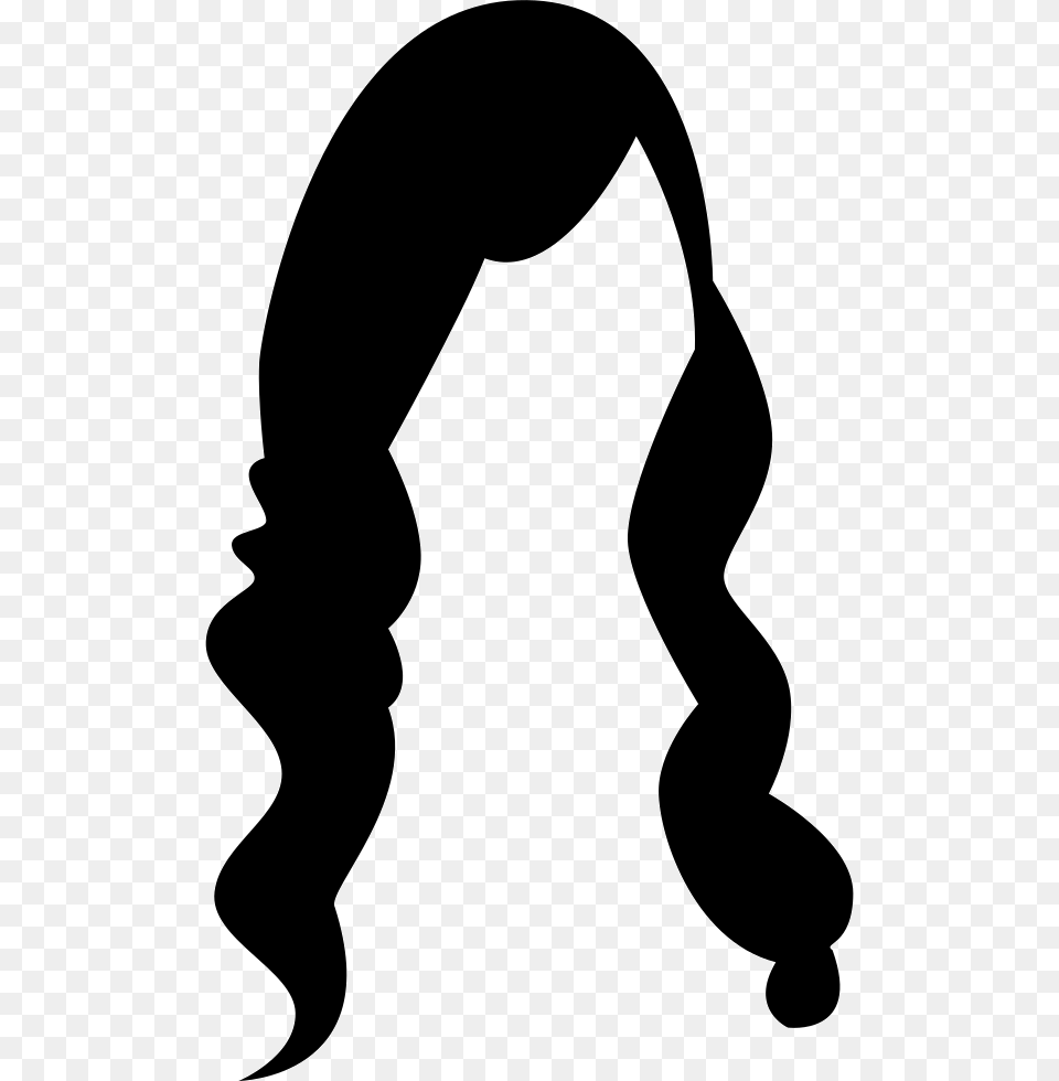 Female Long Hair Long Hair Silhouette, Stencil, Person Free Png Download
