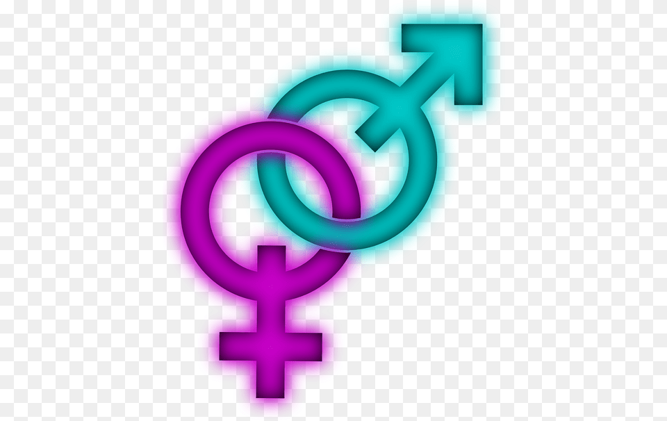 Female Male Interlinked Symbol Male Female Symbol, Key, Cross Png