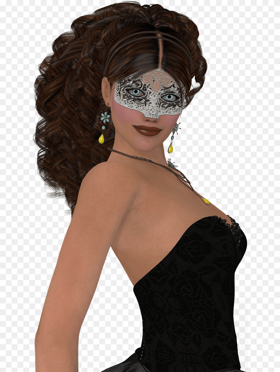 Female Mask, Woman, Person, Formal Wear, Dress Png