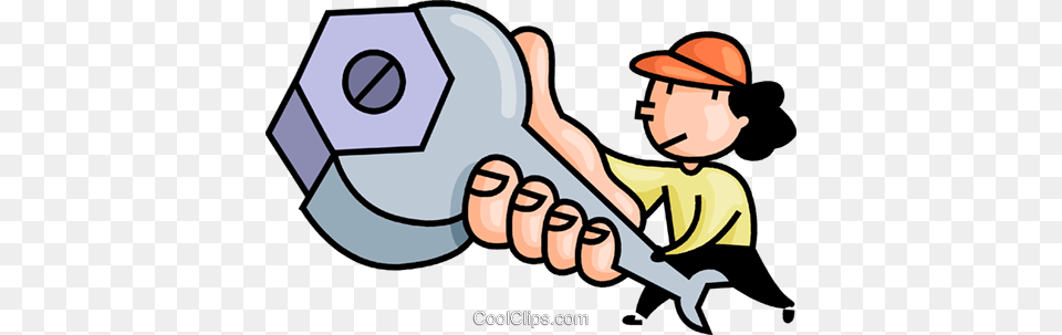 Female Mechanic With A Wrench Royalty Free Vector Clip Art, People, Person, Sport, Ball Png Image