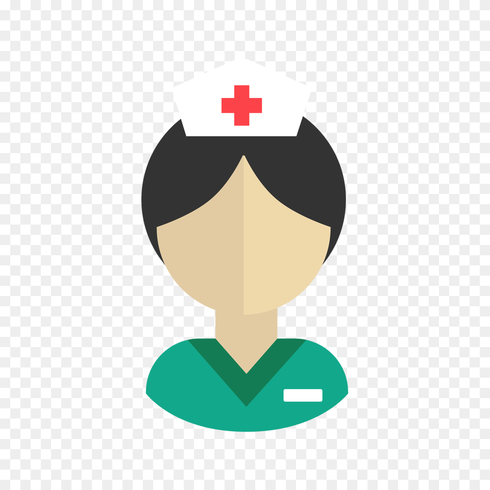 Female Medical Nurse Flat Icon Vector, Logo, Symbol, First Aid, Red Cross Png