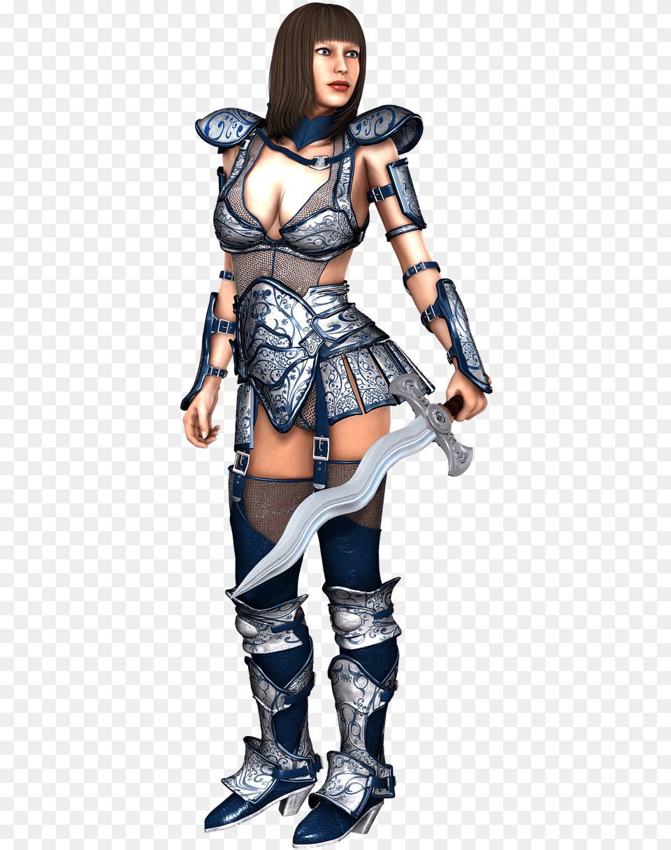 Female Medieval Historical Photo Female Medieval Warrior Armor, Adult, Weapon, Sword, Person Free Png Download