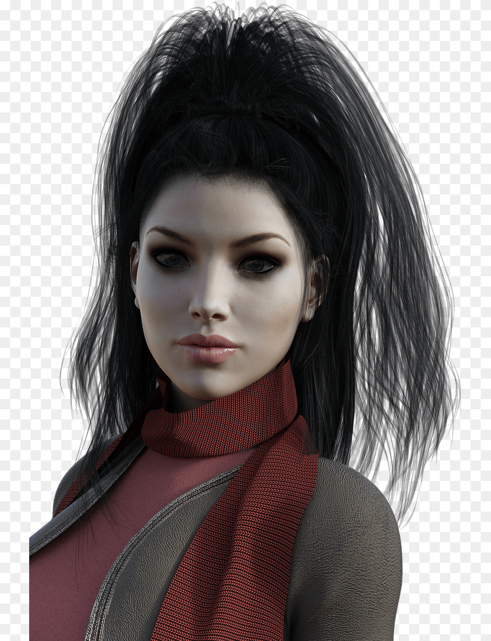 Female Models In Black Hair, Adult, Portrait, Photography, Person Png Image