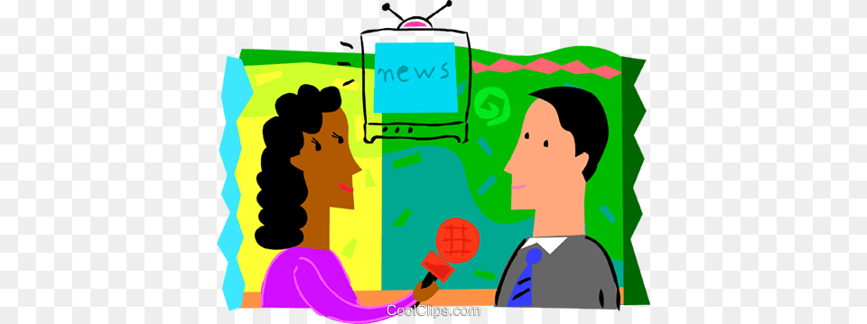 Female News Reporter Interviewing Man Royalty Vector Clip Art, Graphics, Hardware, Electronics, Computer Hardware Png