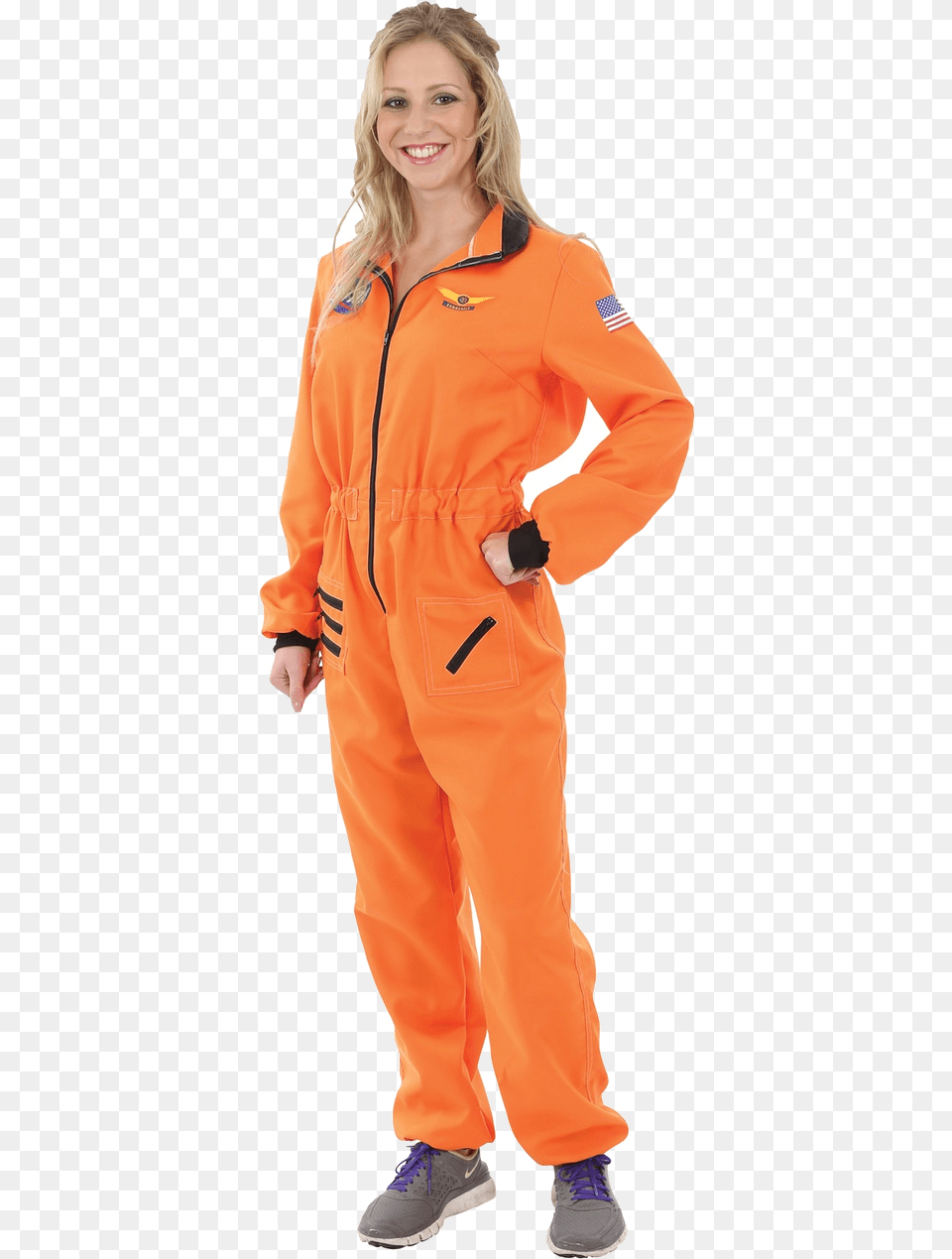 Female Orange Astronaut Costume, Clothing, Coat, Adult, Person Free Transparent Png