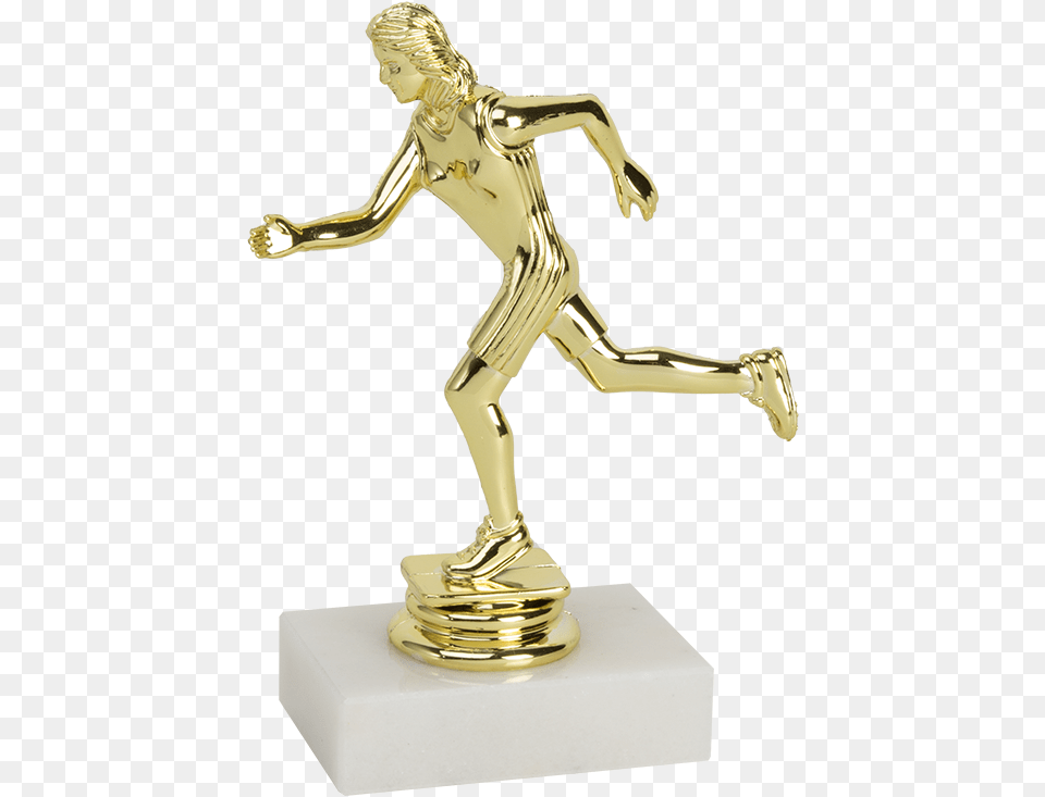 Female Participation Trophy For Running Events Trophy, Gold, Person Free Png Download