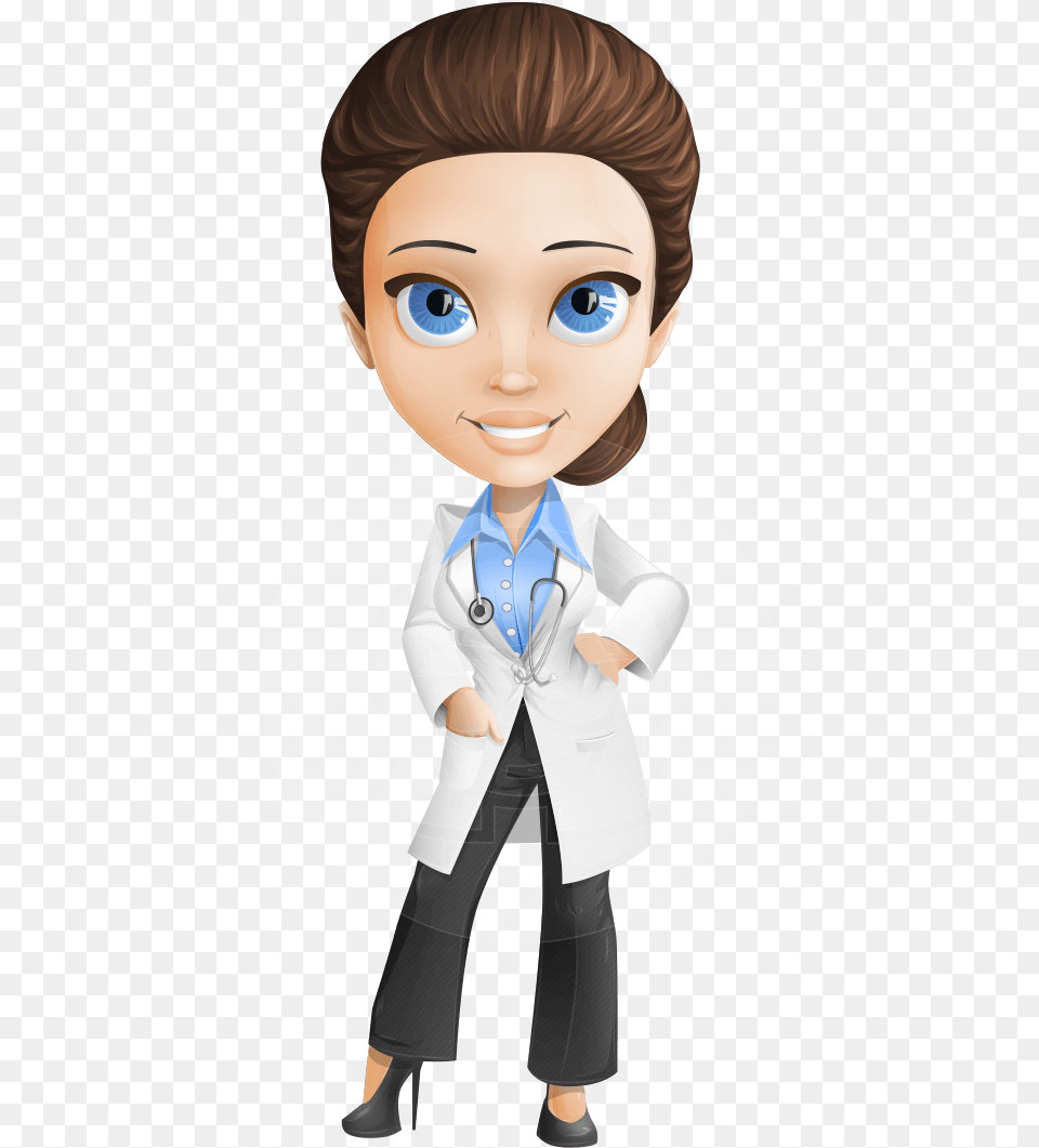 Female Physician Vector Cartoon Character Aka Dr Dr Cartoon Characters, Clothing, Coat, Formal Wear, Baby Png