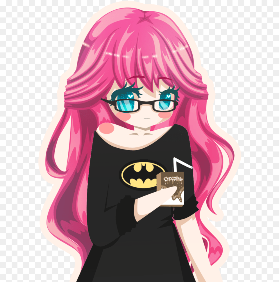 Female Pink Hair Anime Chibi, Book, Comics, Publication, Person Png Image