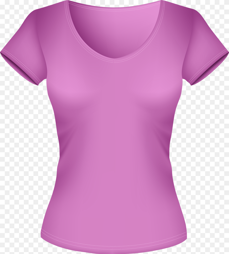 Female Pink Shirt Clipart Blouse Clipart Transparent Free, Clothing, T-shirt, Undershirt Png Image