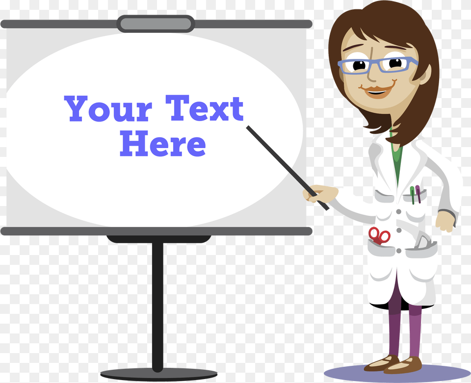 Female Professor Cartoon Transparent Cartoons Cartoon Female Professor, Lab Coat, Clothing, Coat, White Board Free Png Download