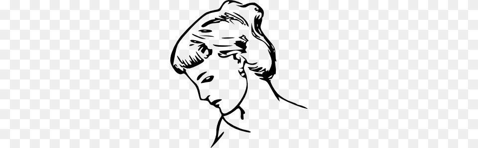 Female Profile Drawing Clip Art, Person, Stencil, Face, Head Png Image