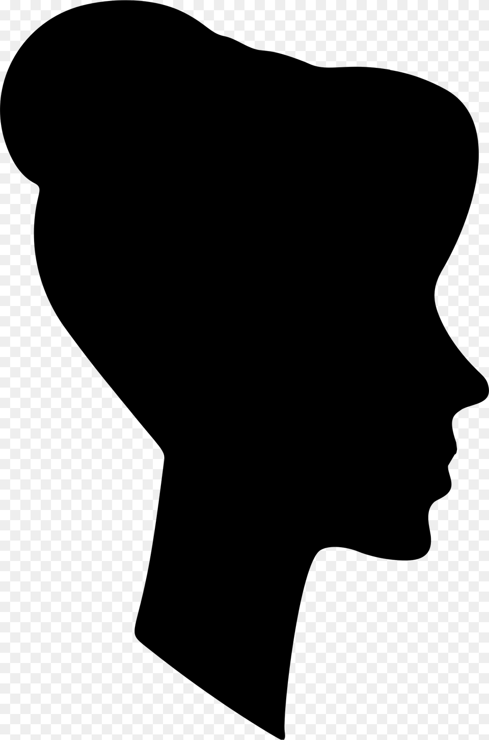 Female Profile Silhouette 3 By Gdj Female Profile Clip Art, Gray Free Png