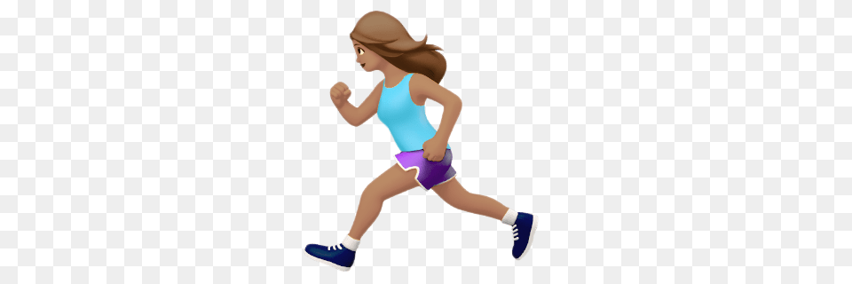 Female Runner Apple Emoji, Clothing, Shorts, Person, Footwear Free Png