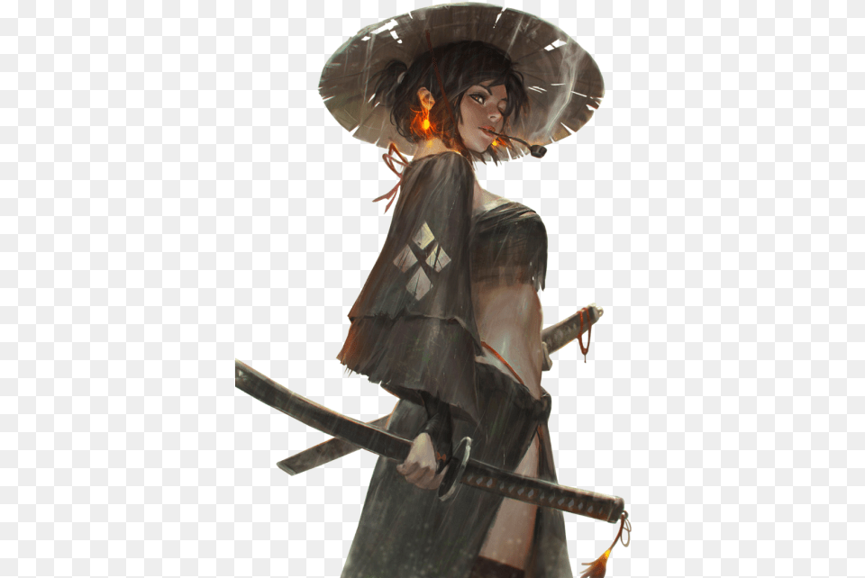 Female Samurai Art, Clothing, Person, Hat, Adult Png