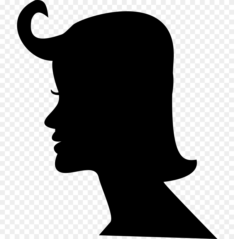 Female Short Hair Silhouette Of Woman Head Transparent, Stencil, Adult, Person Free Png Download