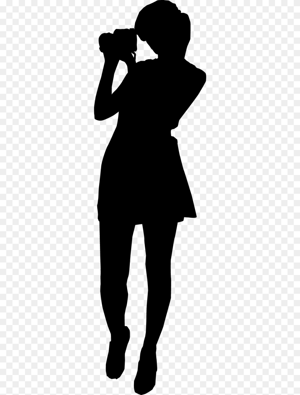 Female Silhouette Walking Away The Gallery, Gray Png Image