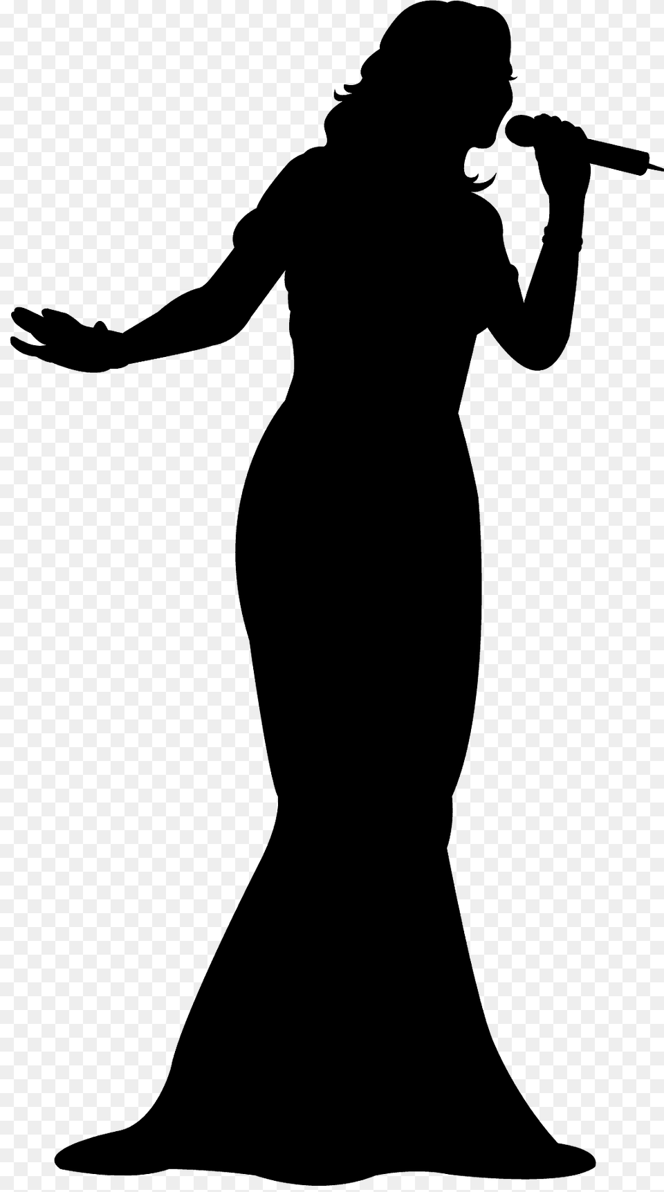 Female Singer Silhouette, Person, Electrical Device, Microphone, Clothing Free Png