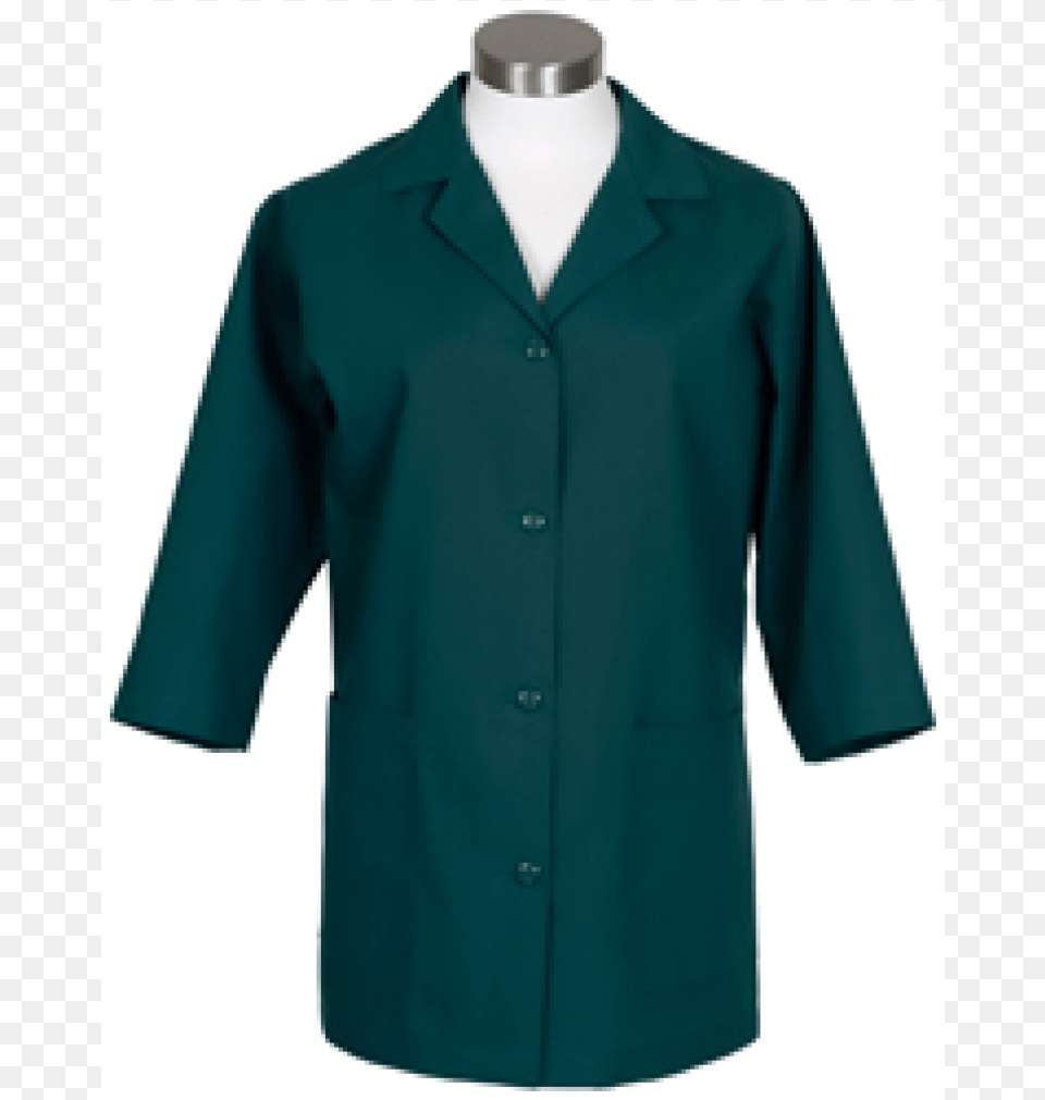 Female Smock Teal Overcoat, Clothing, Coat, Lab Coat, Blazer Free Png Download