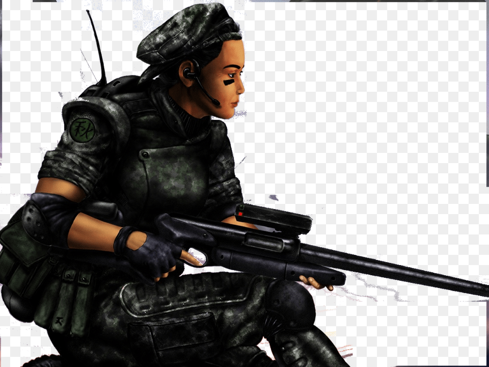 Female Sniper Sniper, Person, Gun, Weapon, Helmet Free Transparent Png