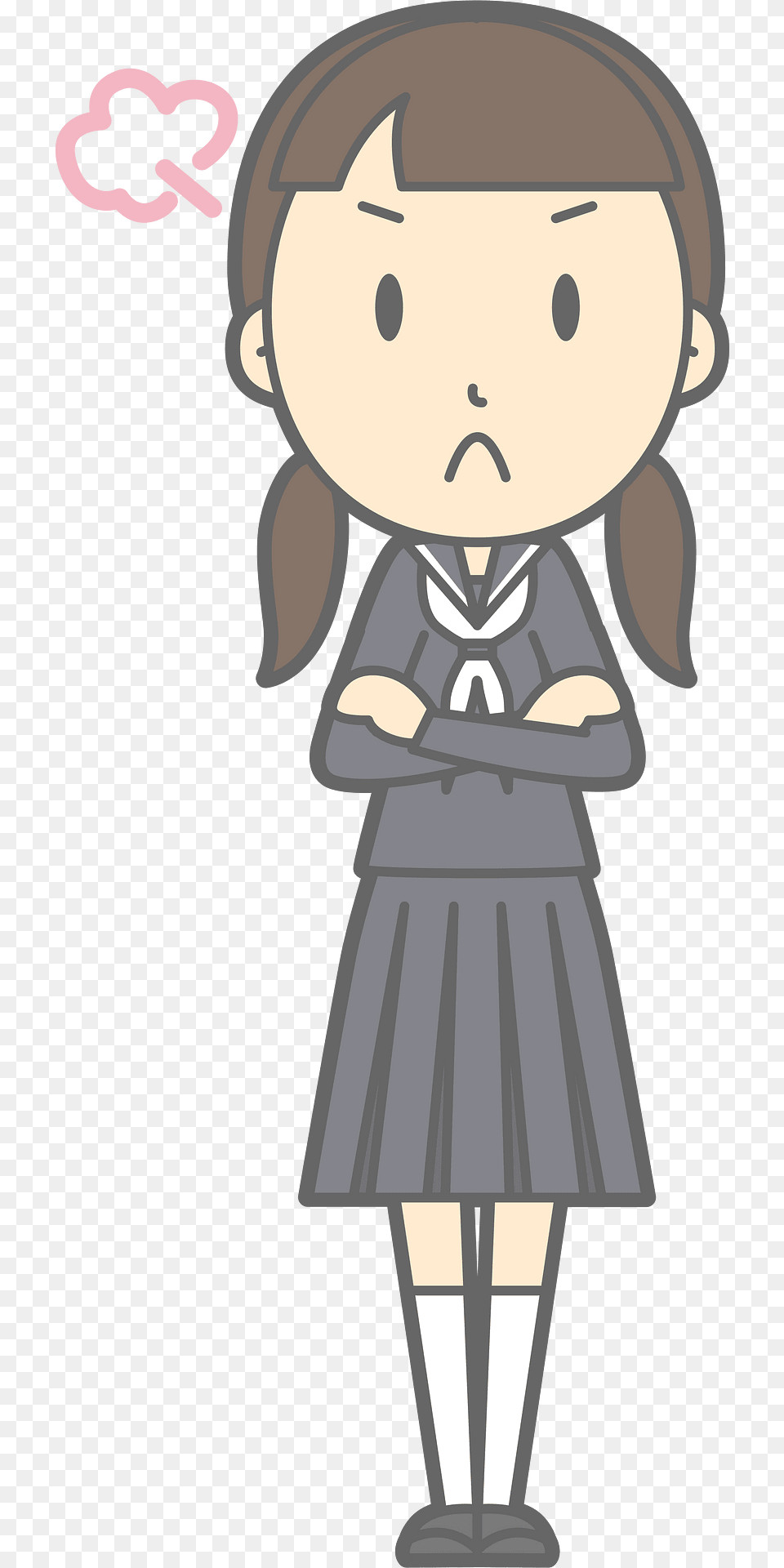 Female Student Angry Clipart, Book, Clothing, Comics, Publication Free Png Download