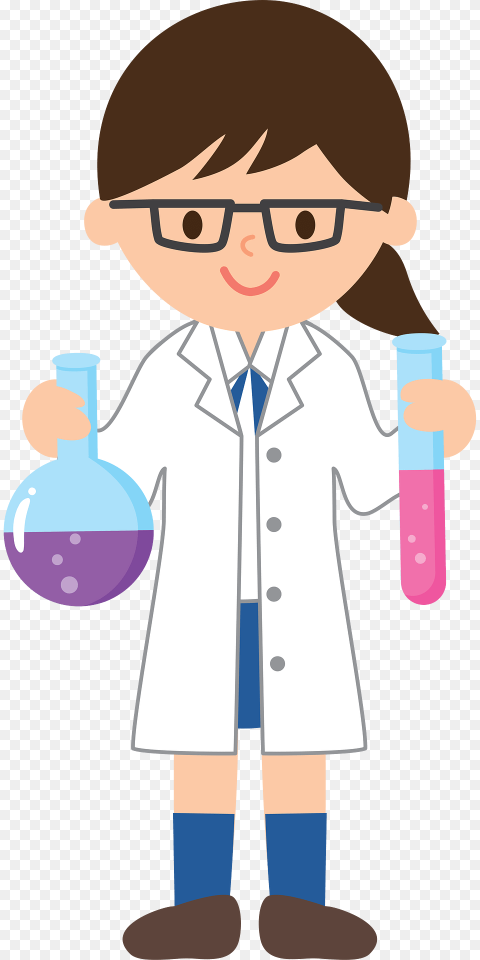 Female Student Chemistry Clipart, Clothing, Coat, Lab Coat, Baby Free Png Download
