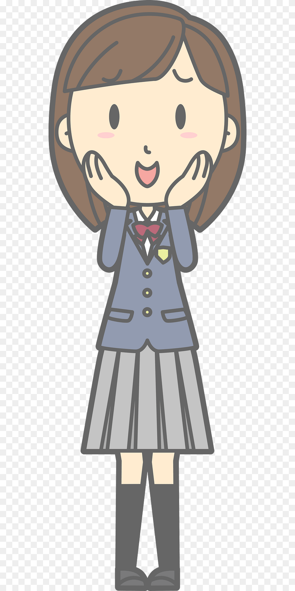 Female Student Clipart, Book, Clothing, Coat, Comics Png Image