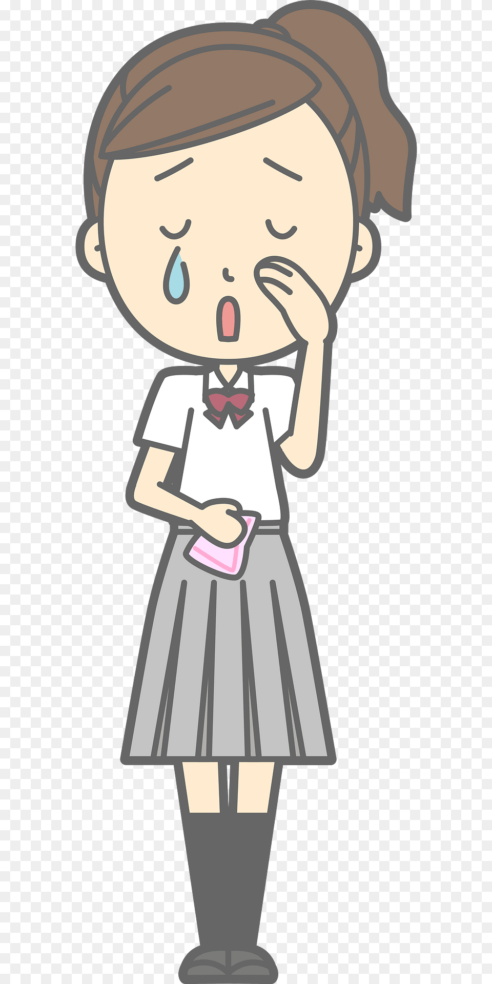 Female Student Crying Clipart, Person, Book, Publication, Face Png Image