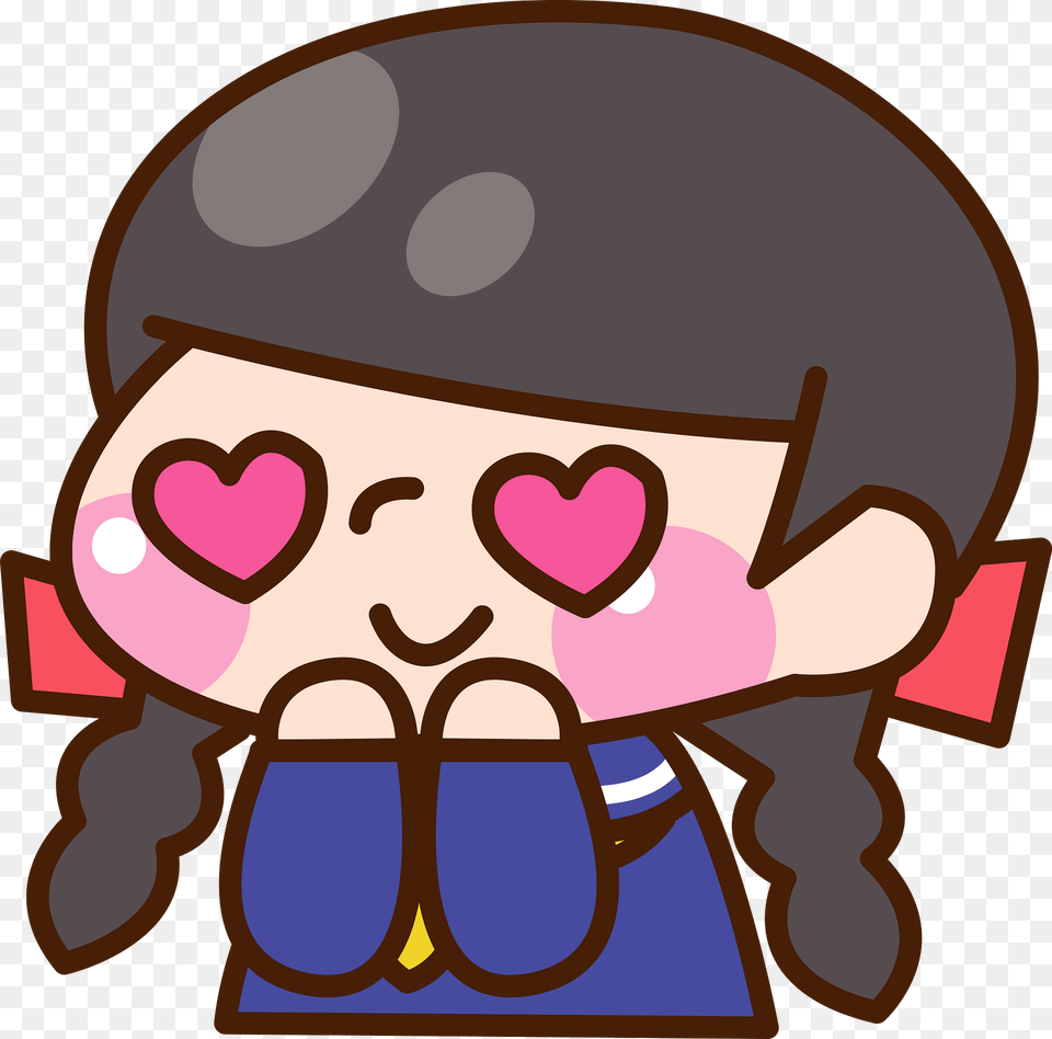 Female Student Fall In Love Clipart, Sticker Png Image