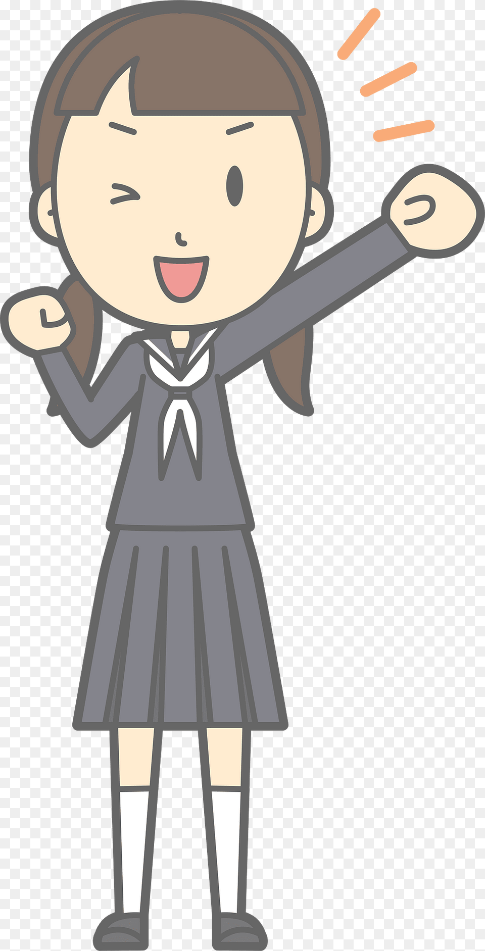 Female Student Fist Pump Clipart, Book, Comics, Publication, Person Free Png