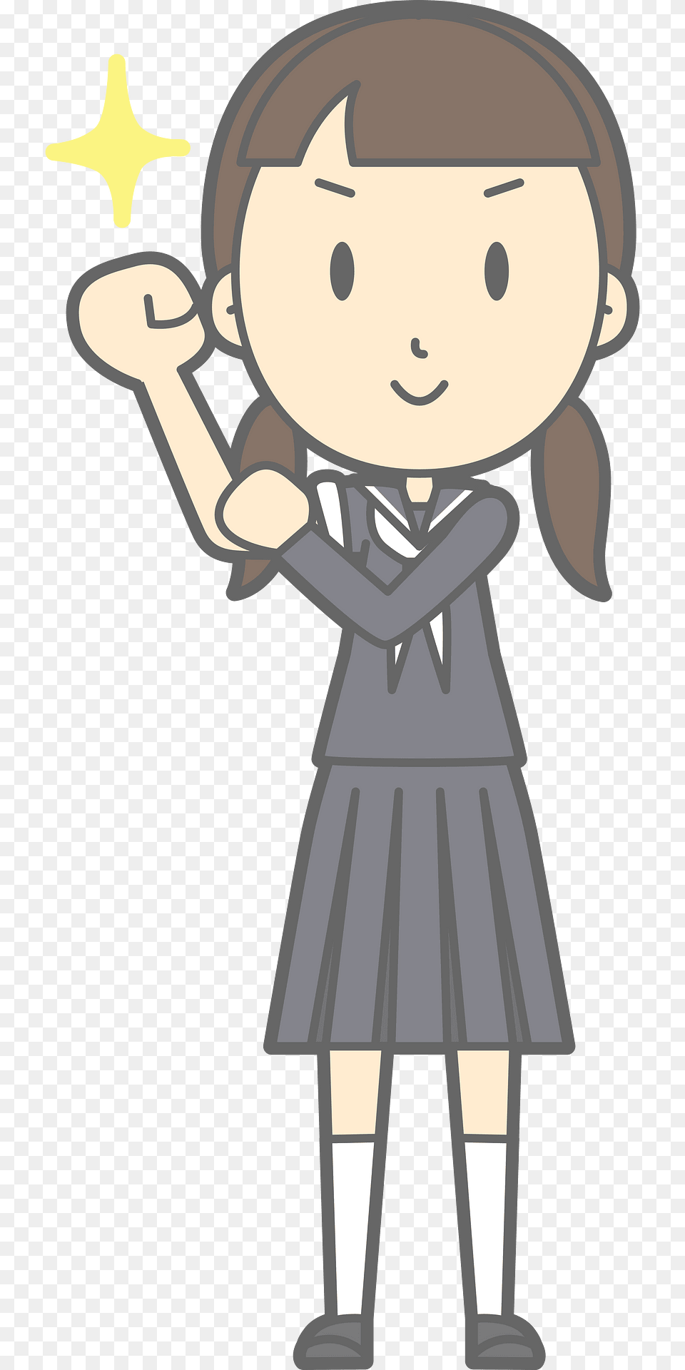 Female Student Girl Clipart, Book, Comics, Publication, Person Png Image