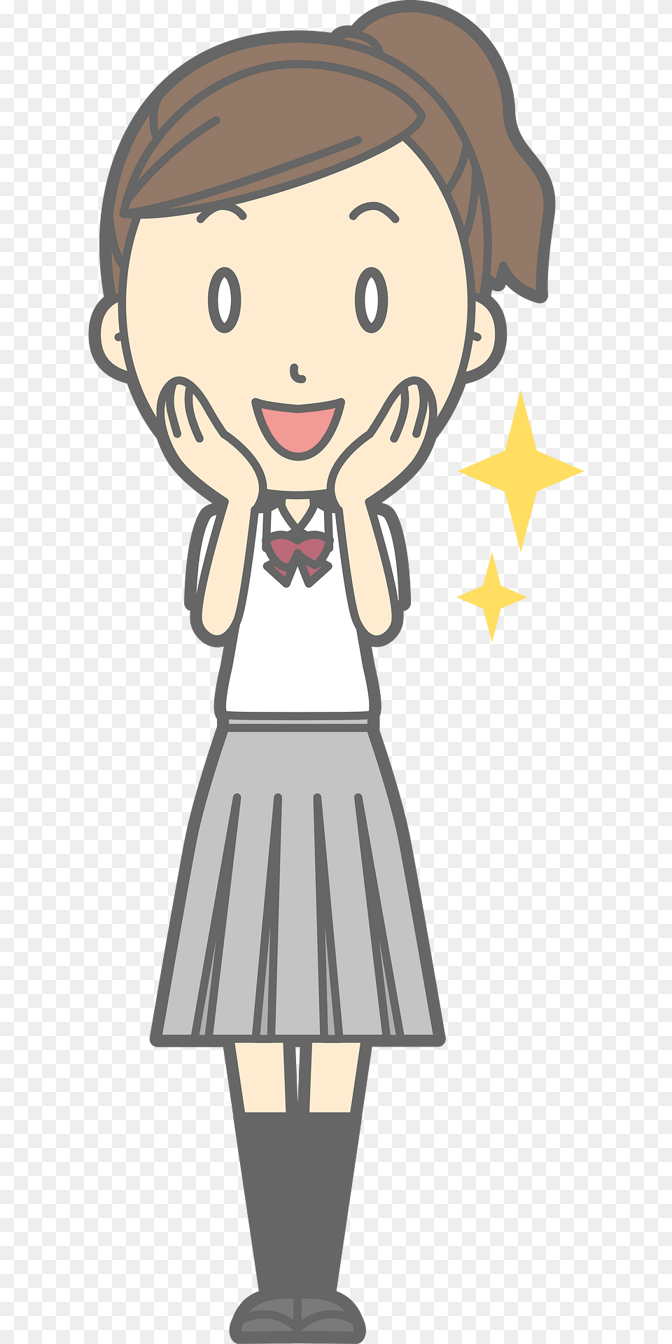 Female Student Impressed Clipart, Clothing, Skirt, Book, Comics Png
