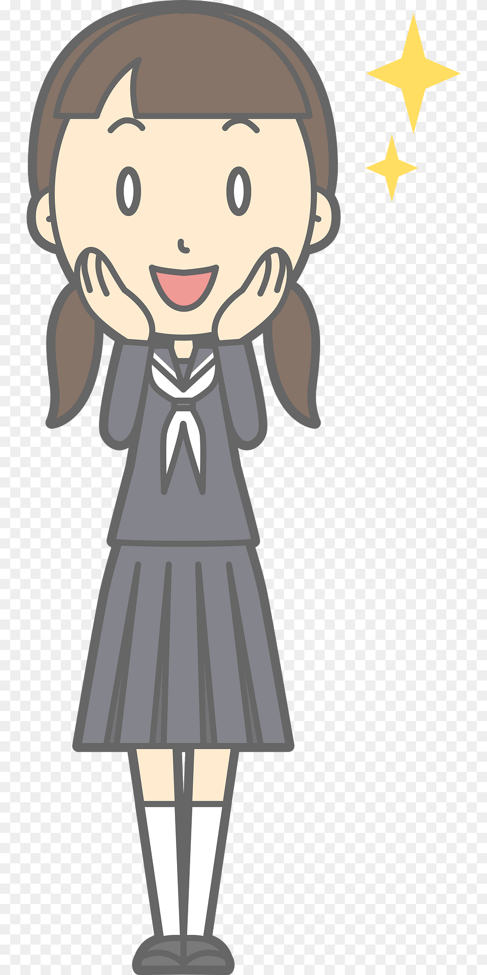 Female Student Impressed Clipart, Book, Comics, Publication, Person Free Png