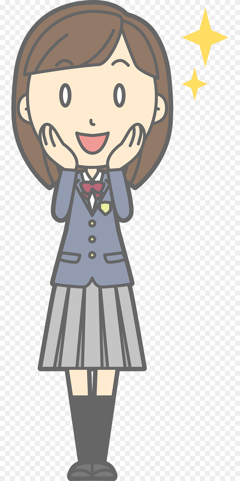 Female Student Impressed Clipart, Book, Comics, Publication, Person Png