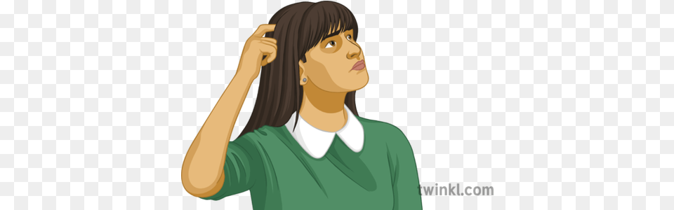 Female Student Looking Confused General People Person Cartoon, Head, Body Part, Neck, Face Free Png Download