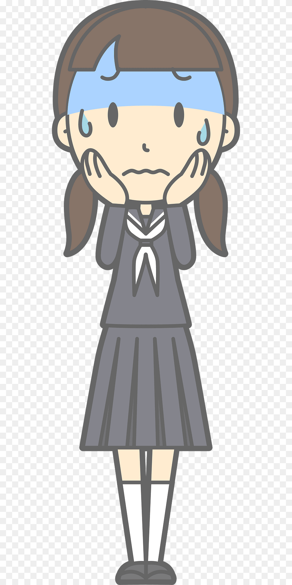 Female Student Nervous Clipart, Book, Comics, Publication, Person Png