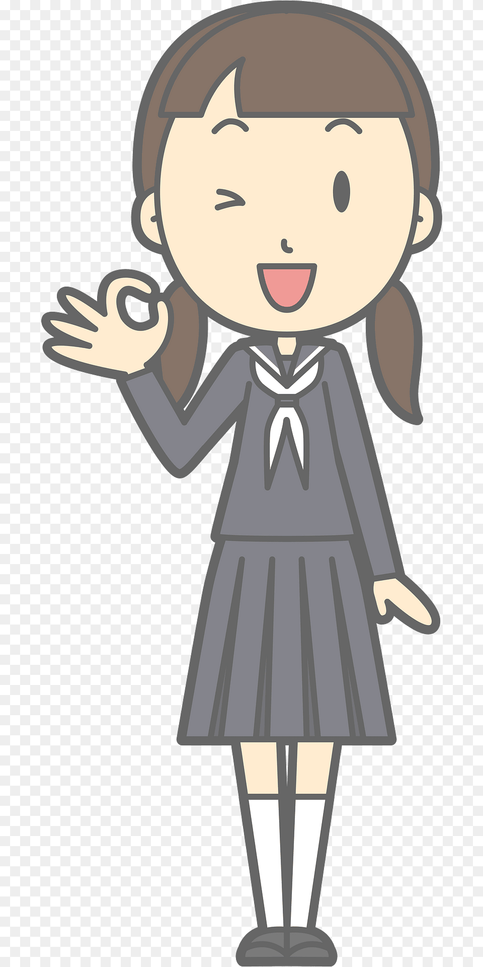 Female Student Ok Sign Clipart, Book, Comics, Publication, Person Free Png Download