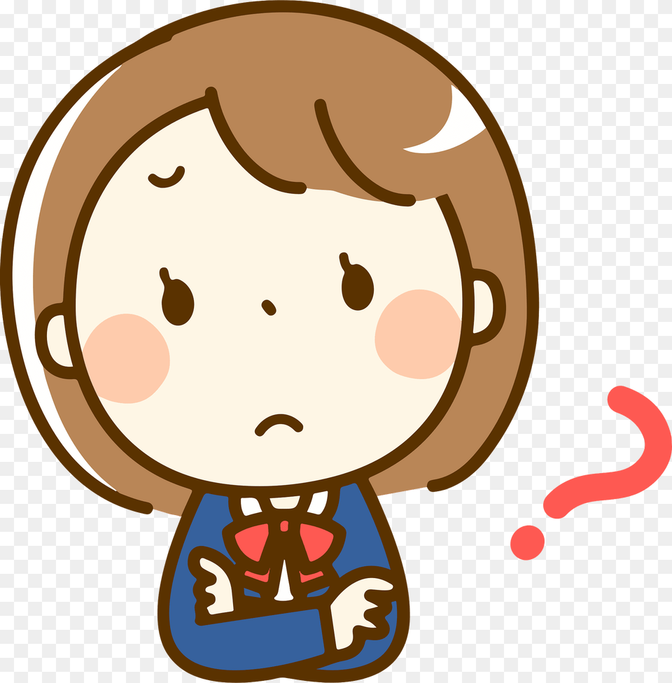 Female Student Question Clipart, Baby, Face, Head, Person Free Png