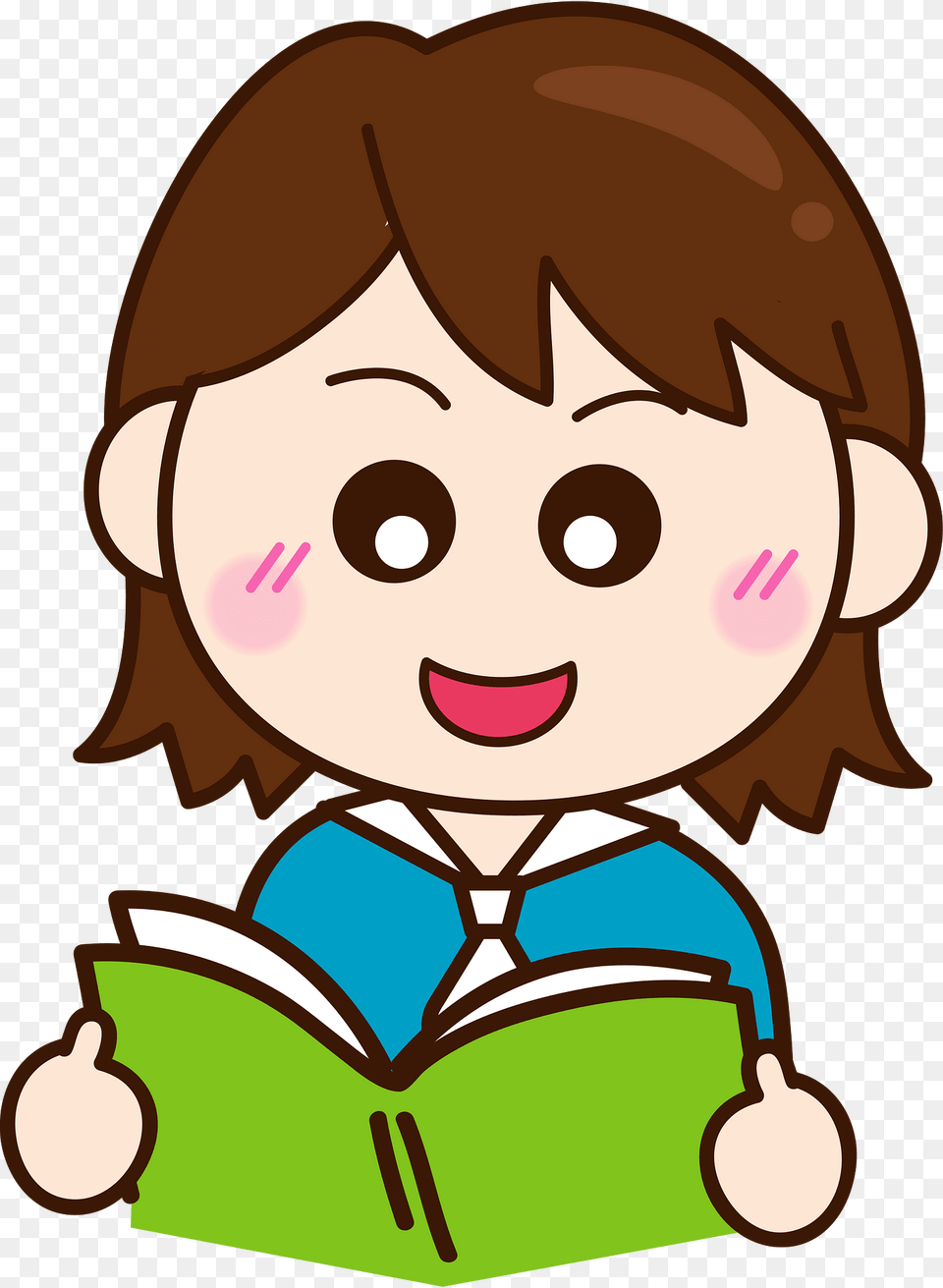 Female Student Reading Textbook Clipart, Person, Book, Publication, Baby Png