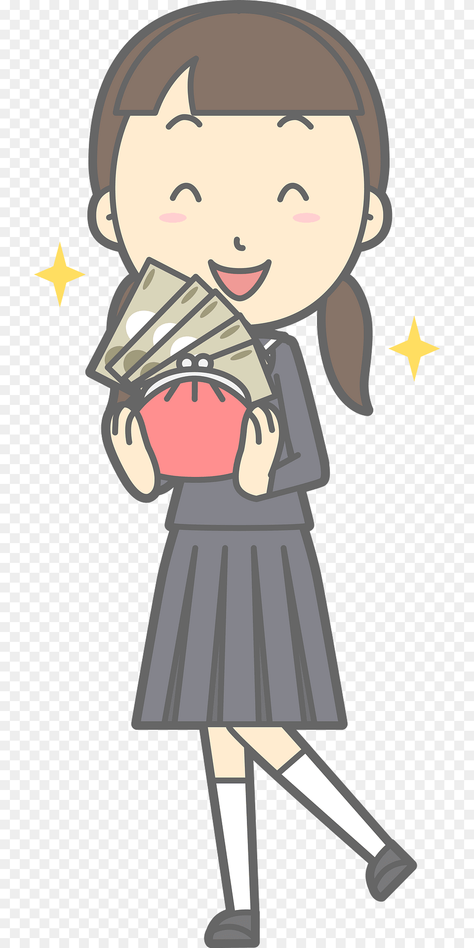 Female Student Rich Clipart, Book, Comics, Publication, Clothing Free Png