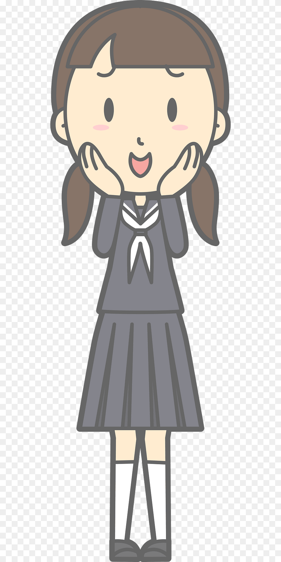 Female Student Shy Clipart, Book, Comics, Publication, Person Png Image